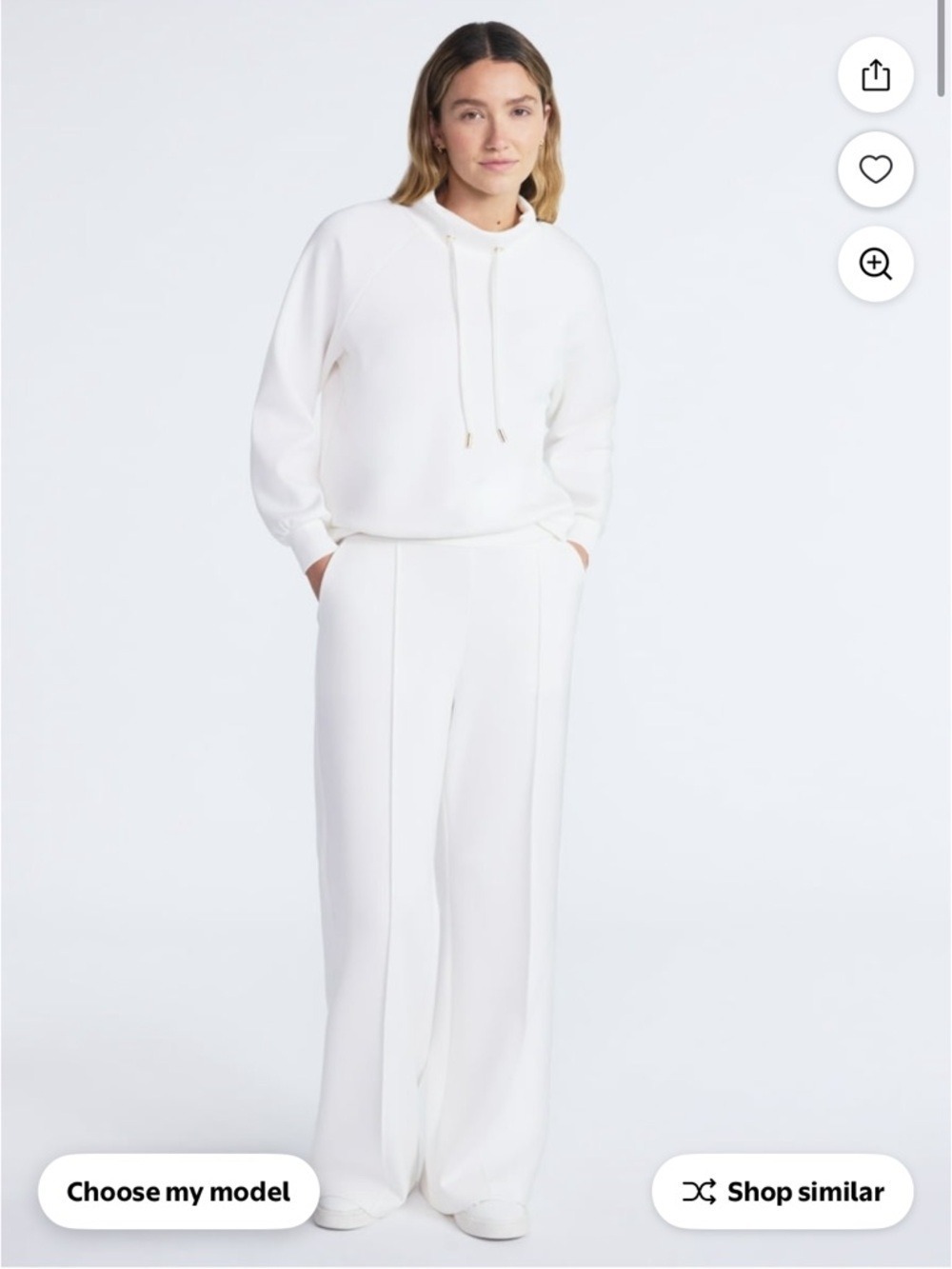 Scoop Scuba Knit Wide Leg Sweatpants Winter White Size L